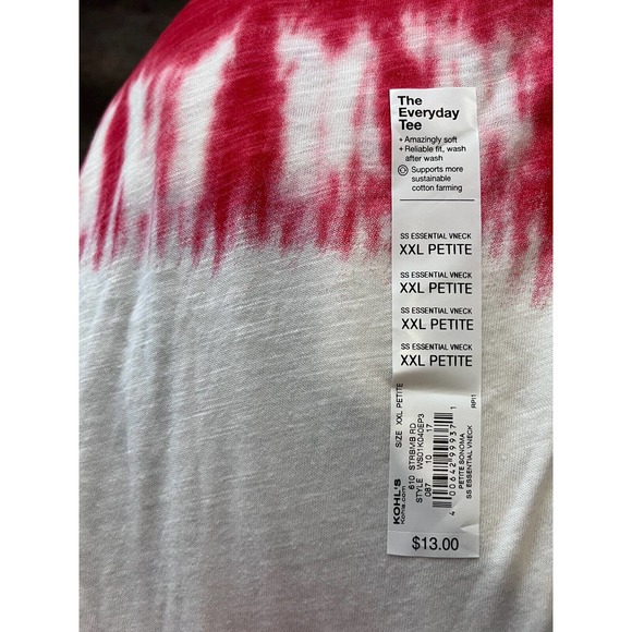 Sonoma Womens VNeck Tshirt 2XL Red White and Blue Shortsleeve 4th Of July O5 - Picture 4 of 6